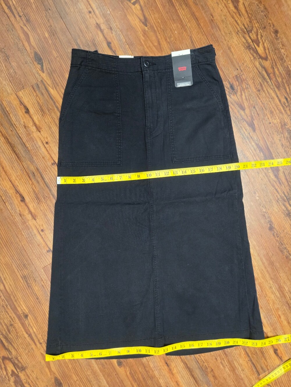 Levi's cinched long black skirt 8/29 nwt pockets adj. waist split so cute goth - Picture 15 of 15